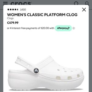 White brand new Platform Crocs